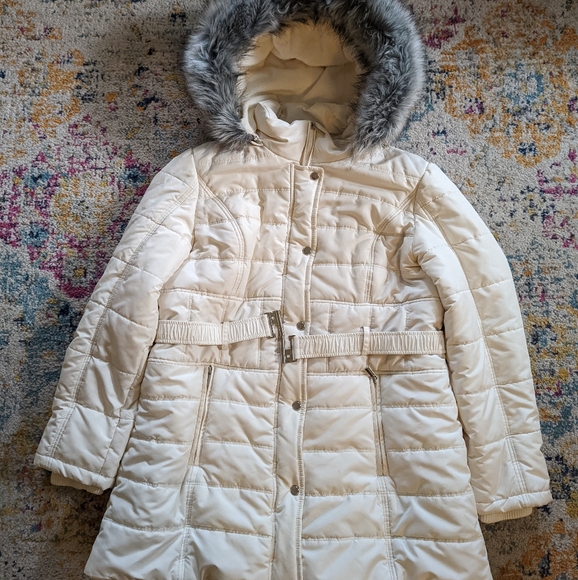 Like New INTL d.e.t.a.i.l.s White Longer Winter Coat Sz XL - Picture 2 of 16